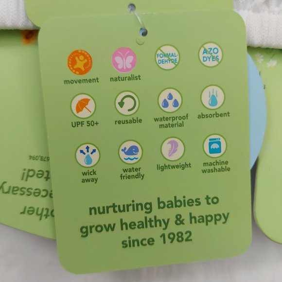 Green Sprouts Baby Swim Diaper Reusable Absorbent 24 Months White Beach Pool - Picture 10 of 10